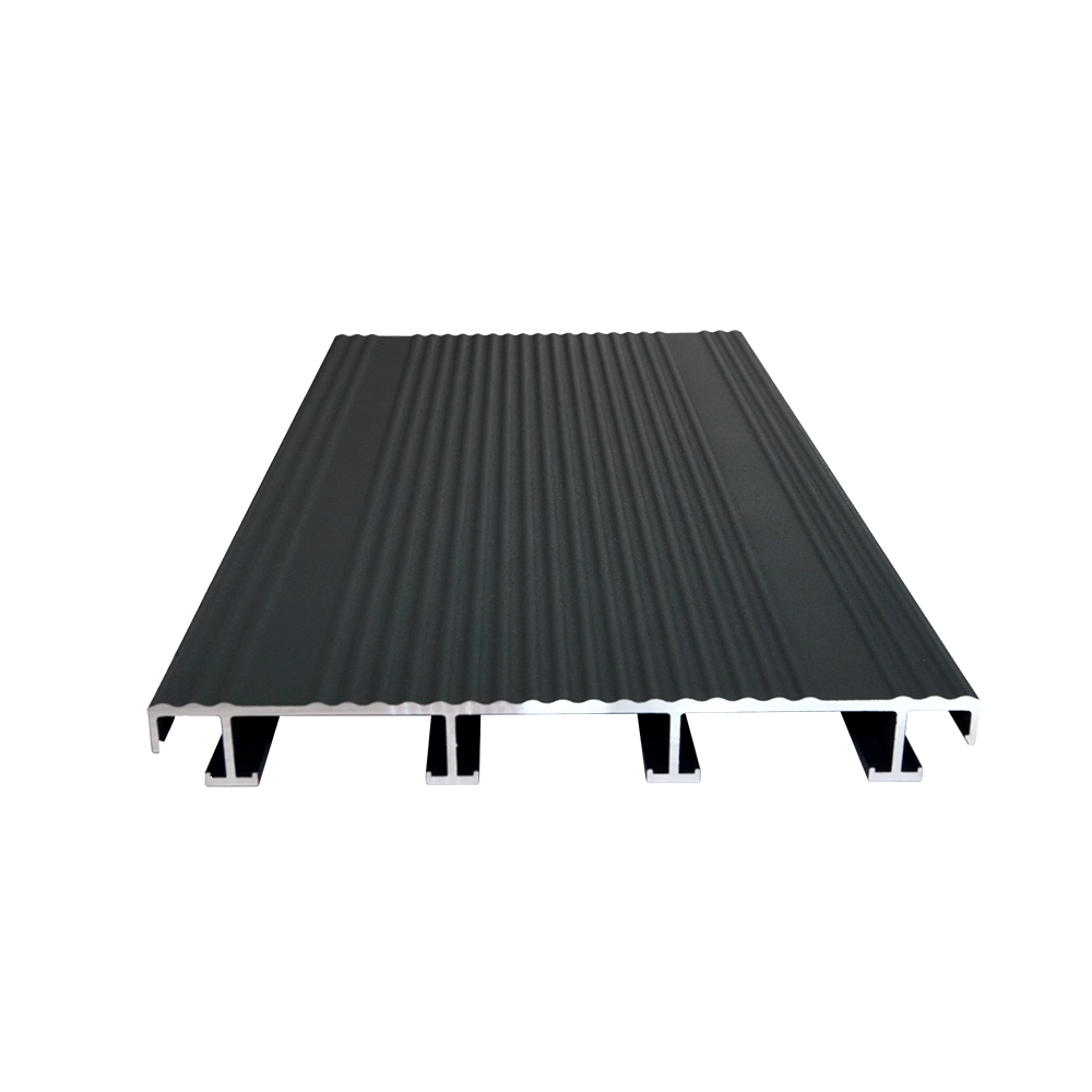 sanFLOOR 162 Terrassendiele gerillt - RAL 7016 Textur anthrazitgrau Vorderansicht 