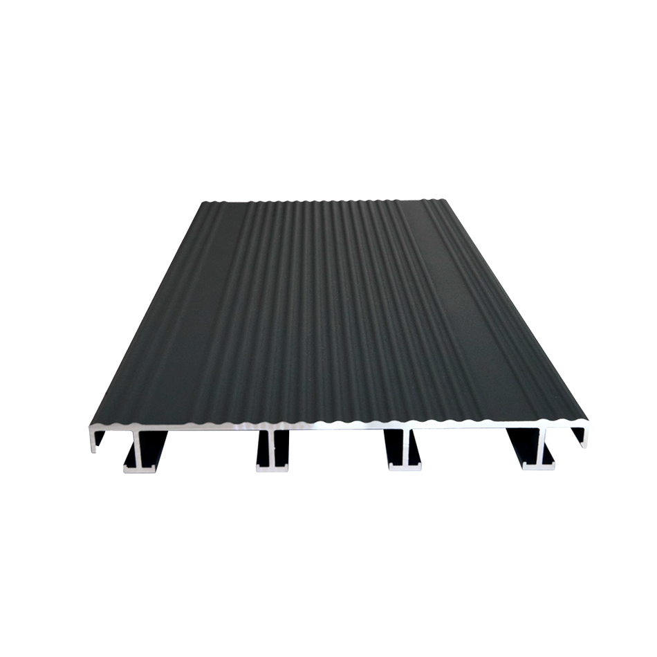 sanFLOOR 162 Terrassendiele gerillt - RAL 7016 Textur anthrazitgrau Vorderansicht 