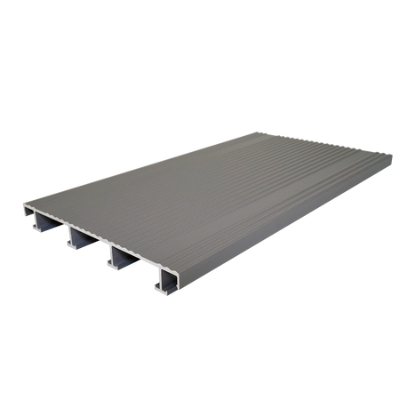 sanFLOOR Terrassendiele 162 gerillt - RAL 9007 Textur Graualuminium Seitenansicht