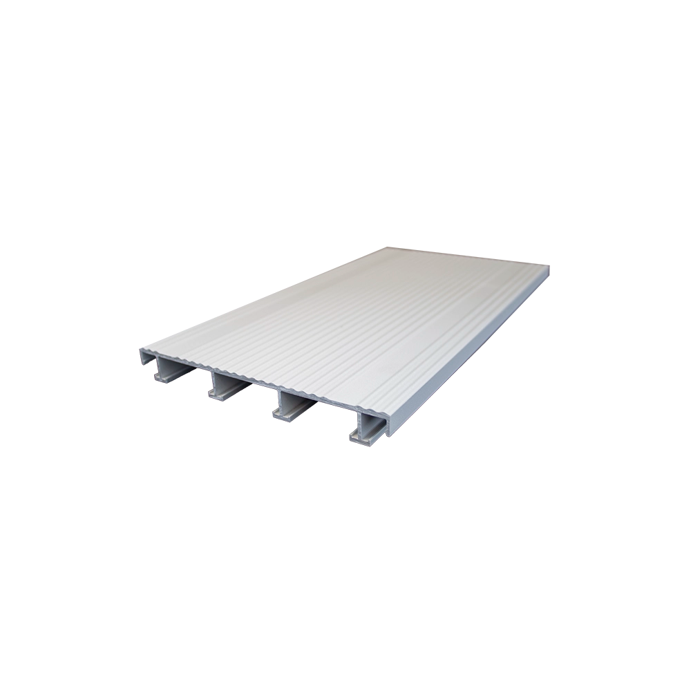 sanFLOOR 162 Terrassendiele gerillt - RAL 9006 Textur weißaluminium Seitenansicht