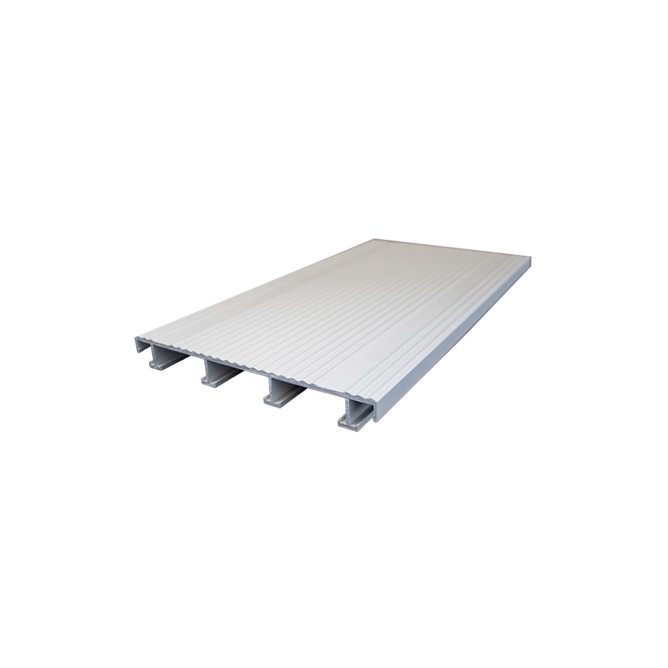sanFLOOR 162 Terrassendiele gerillt - RAL 9006 Textur weißaluminium Seitenansicht